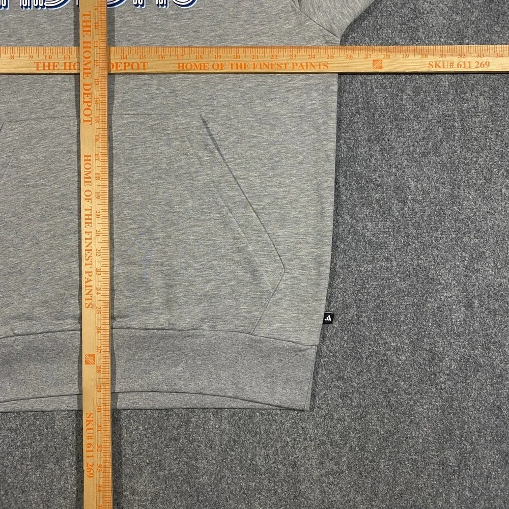 Adidas 3D Retro 70s Striped Logo Hoodie Adult XL Gray Spell Out Disco Groovy NWT